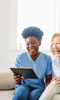 Two ladies laughing