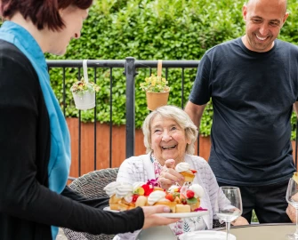 branksome heights care home residents enjoying food