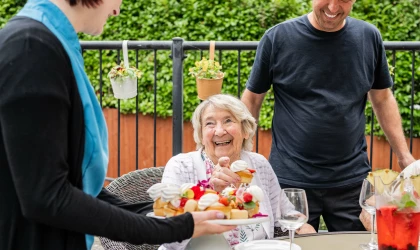 branksome heights care home residents enjoying food