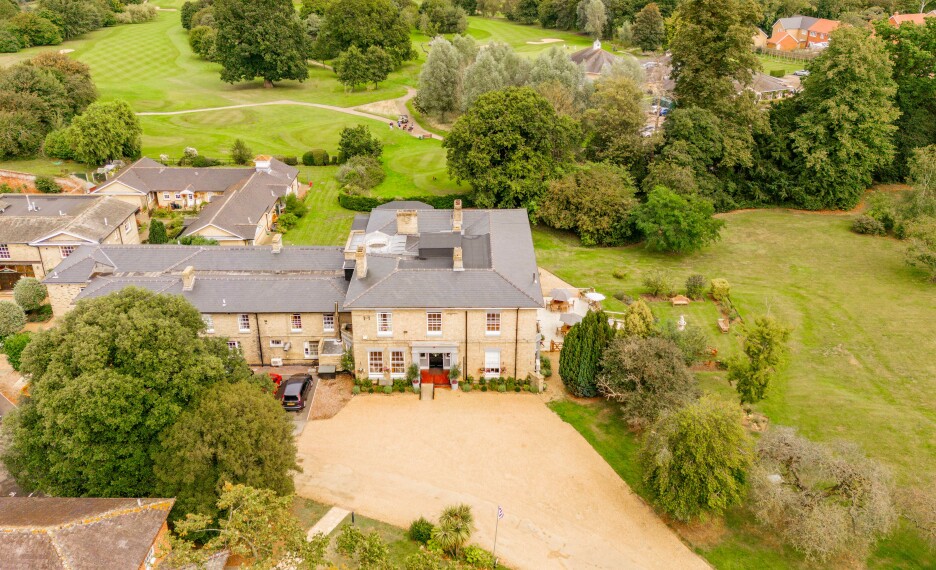 colne house exterior drone view