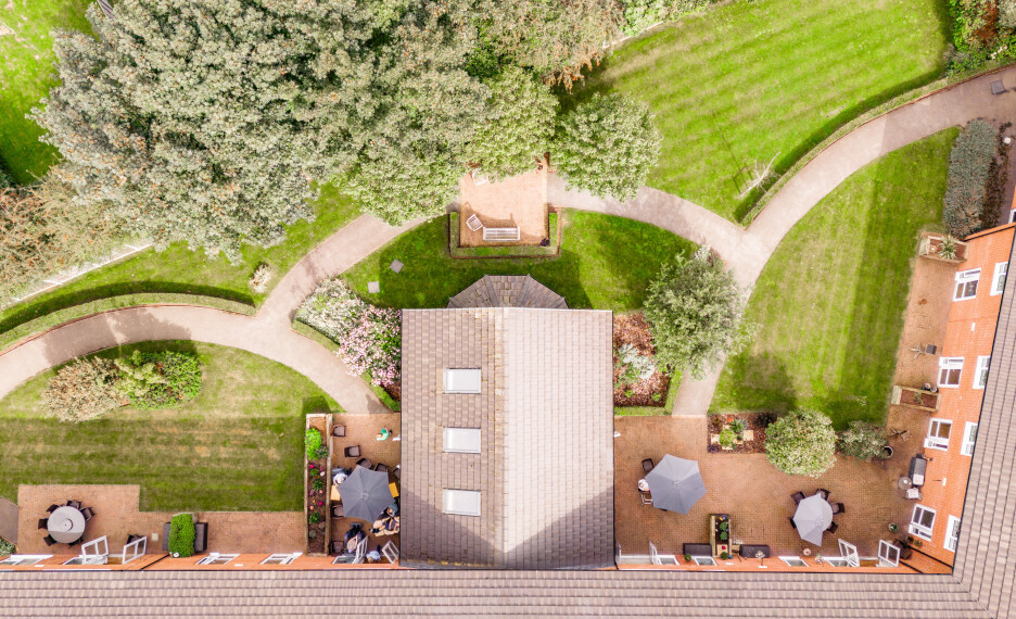 drone view four oaks luxury care homes in manchester