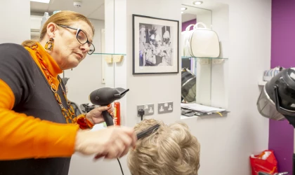 Visit the beauty salon at Highcliffe care Home, located near Milton