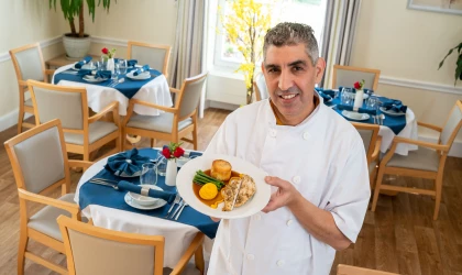 Indulge in delicious food and fine dining at Oaklands Luxury Care Homes - your premier choice for care homes in Diss