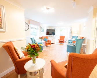Relax and enjoy the beautiful view of the living room at our luxury care home in Congleton