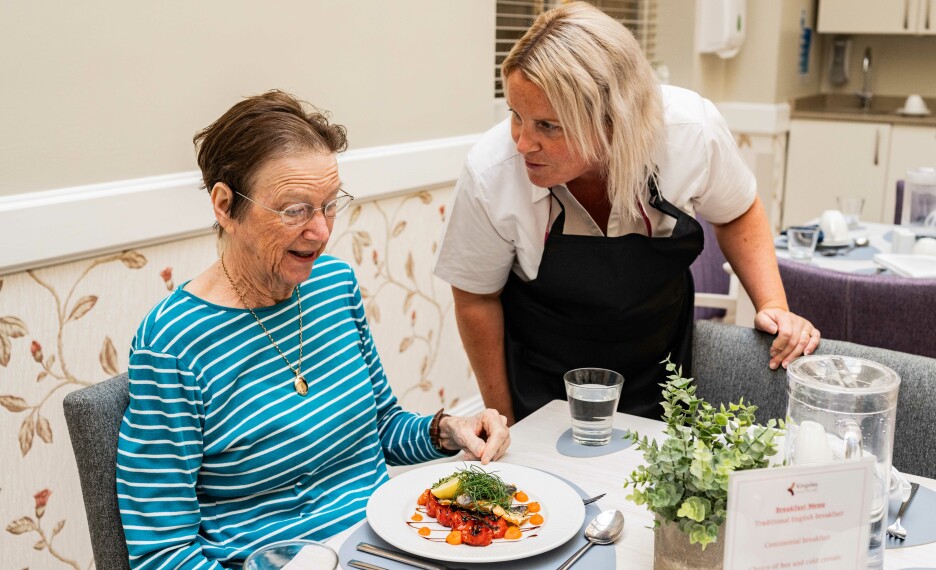 Queen Charlotte care home residents enjoying food