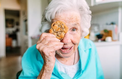 Ladies happy with cookie